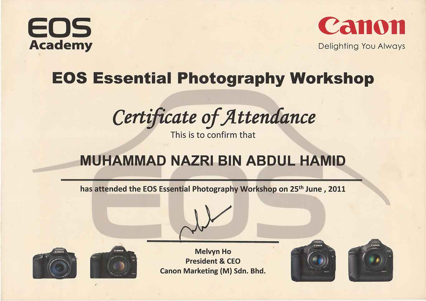 Venturonics credentials Canon Photography Pt.2