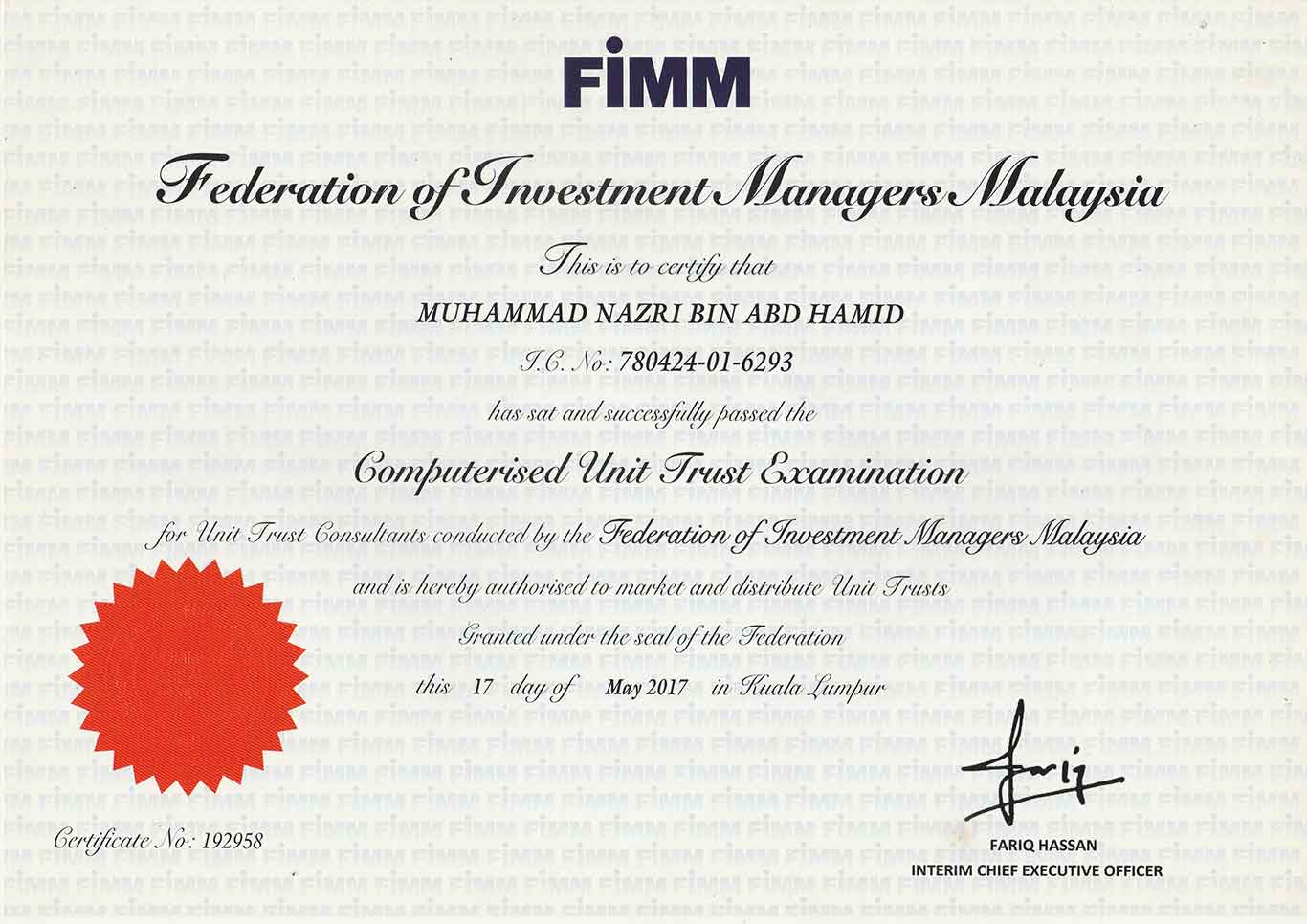Venturonics credentials Federation of Invesments Managers Malaysia