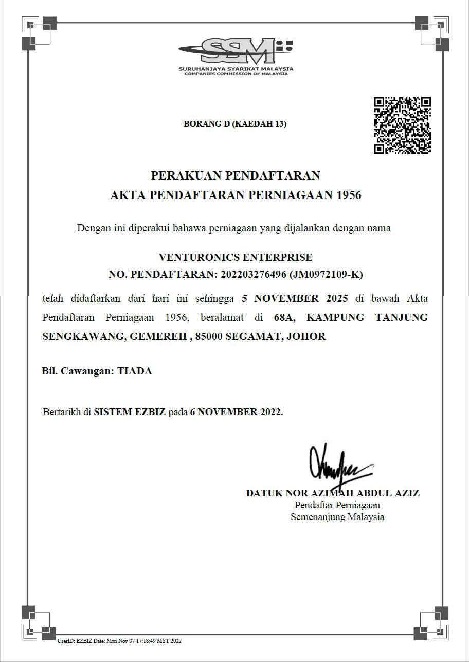 Venturonics business license